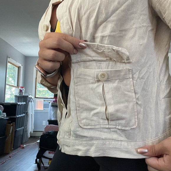 COUNTERPARTS Size 6 Tan Long Sleeve/Shacket - Picture 4 of 8